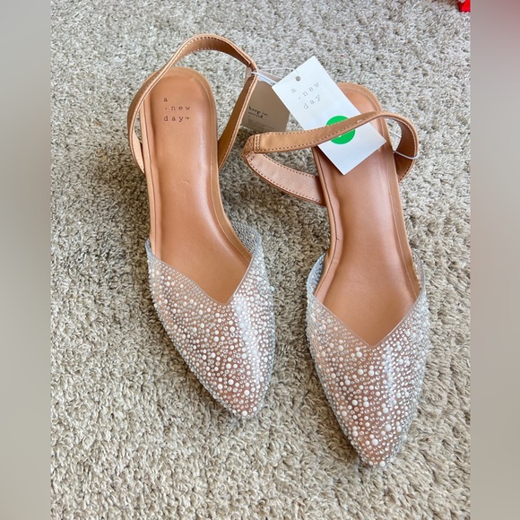 a new day Shoes - A New Day . Size 10. Women's Beige Embellished Flats